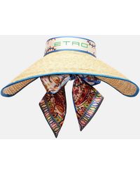 Etro - Logo Straw Visor - Lyst