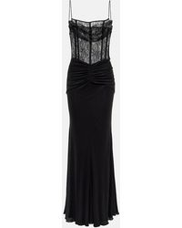 Alessandra Rich - Laminated Jersey Maxi Dress - Lyst