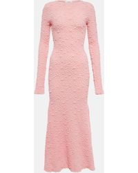 Sportmax - Rea Smocked Cotton-blend Maxi Dress - Lyst