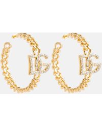 Dolce & Gabbana - Boucles d'oreilles a logo et ornements - Lyst