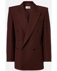 Saint Laurent - Double-Breasted Wool And Mohair Blazer - Lyst