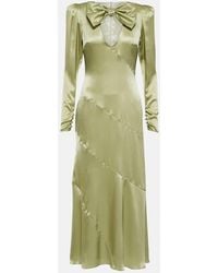 Alessandra Rich - Robe Longue En Soie A Ornements - Lyst