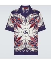 Gucci - Double G Bandana Print Cotton Shirt - Lyst
