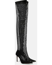 Jimmy Choo - Psyche 95 Mesh Over-the-knee Boots - Lyst