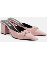 Versace - Medusa Patent Leather Mules - Lyst