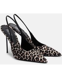 Paris Texas - Lidia Leopard-Print Canvas Slingback Pumps - Lyst