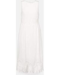 Velvet - Bianca Lace-Trimmed Midi Dress - Lyst