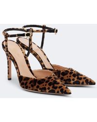 Gianvito Rossi - Leopard-Print Velvet Slingback Pumps - Lyst