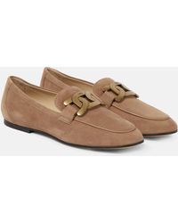 Tod's - Kate Suede Loafers - Lyst