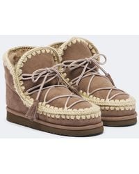 Mou - 18 Shearling-Lined Suede Lace-Up Boots - Lyst