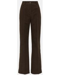 TOTEME - High-Rise Velour Straight Pants - Lyst
