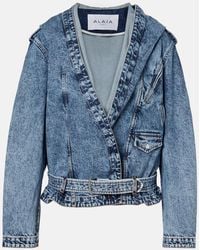 Alaïa - Veste En Jean A Capuche - Lyst