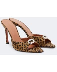AMINA MUADDI - Camelia Leopard-Print Suede Mules - Lyst
