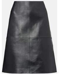 TOTEME - Paneled Leather Midi Skirt - Lyst