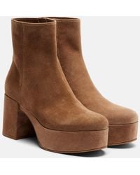 Gianvito Rossi - 35 Suede Platform Ankle Boots - Lyst