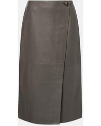 Yves Salomon - Leather Midi Skirt - Lyst