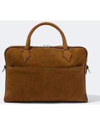 Metier - Closer Slim Suede Briefcase - Lyst