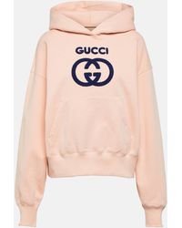 Gucci - GG Embroidered Cotton Jersey Hoodie - Lyst