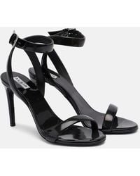 Alaïa - Chain Trompe L'Oil Patent Leather Sandals - Lyst