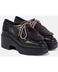 Robert Clergerie - Norton Leather Platform Flats - Lyst