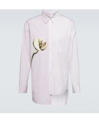Lanvin - Asymmetric Printed Cotton Poplin Shirt - Lyst