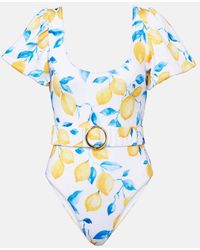 Alexandra Miro - Jeanie Belted Printed Swimsuit - Lyst