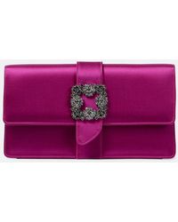 Manolo Blahnik - Clutch Capri Aus Satin Mit Kristallen - Lyst