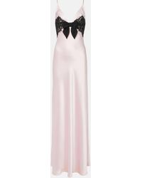 Rasario - Lace-trimmed Satin Gown - Lyst