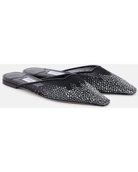 Jimmy Choo - Slippers Vivi Aus Mesh Mit Kristallen - Lyst