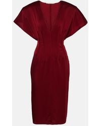 Stella McCartney - Draped Satin Midi Dress - Lyst