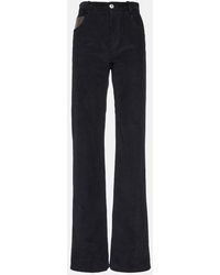 Bottega Veneta - Gerade High-Rise-Hose Aus Baumwoll-Cord - Lyst