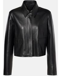 Nour Hammour - Bleeker Cropped Leather Jacket - Lyst