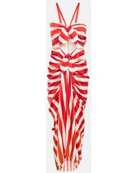 Dolce & Gabbana - Portofino Striped Silk-blend Maxi Dress - Lyst