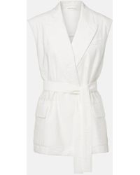 Brunello Cucinelli - Belted Cotton-Blend Vest - Lyst