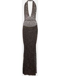 AYA MUSE - Enodia Sequined Halterneck Maxi Dress - Lyst