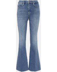 FRAME - Le Easy Flare Raw Fray Flared Jeans - Lyst