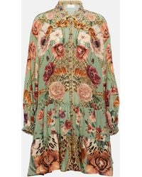 Camilla - Floral Embellished Silk Minidress - Lyst