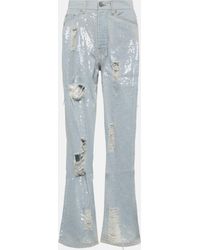 Palm Angels - Embellished Straight Jeans - Lyst