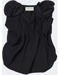 Magda Butrym - Floral-Applique Wool-Blend Top - Lyst