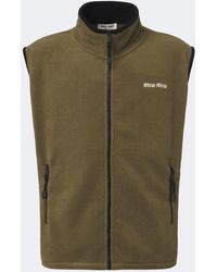 Miu Miu - Fleece Zip-Up Vest - Lyst