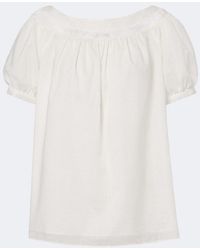 Posse - Marilyn Lace-Trimmed Cotton Top - Lyst