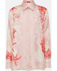 Versace - Barocco Sea Silk Twill Shirt - Lyst