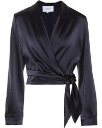 Nanushka Salome Satin Top - Blue