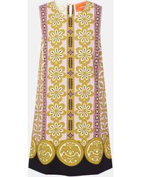 La DoubleJ - Stretch Tunic Printed Satin Minidress - Lyst