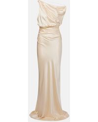 The Sei - Vestido De Fiesta Drapeado De Saten De Seda - Lyst