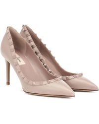 Valentino Pumps Rockstud aus Leder - Natur