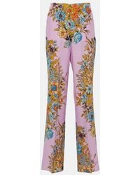 Etro - Silk Pants - Lyst