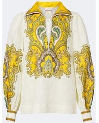 ALÉMAIS - Porter Printed Linen Blouse - Lyst