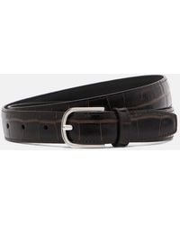 TOTEME - Slim Croc-Effect Leather Belt - Lyst
