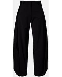 Loewe - Draped Wool Wide-Leg Pants - Lyst